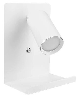 Sienas starmetis ar plauktu un USB lādētājs 1xGU10/35W/230V balta