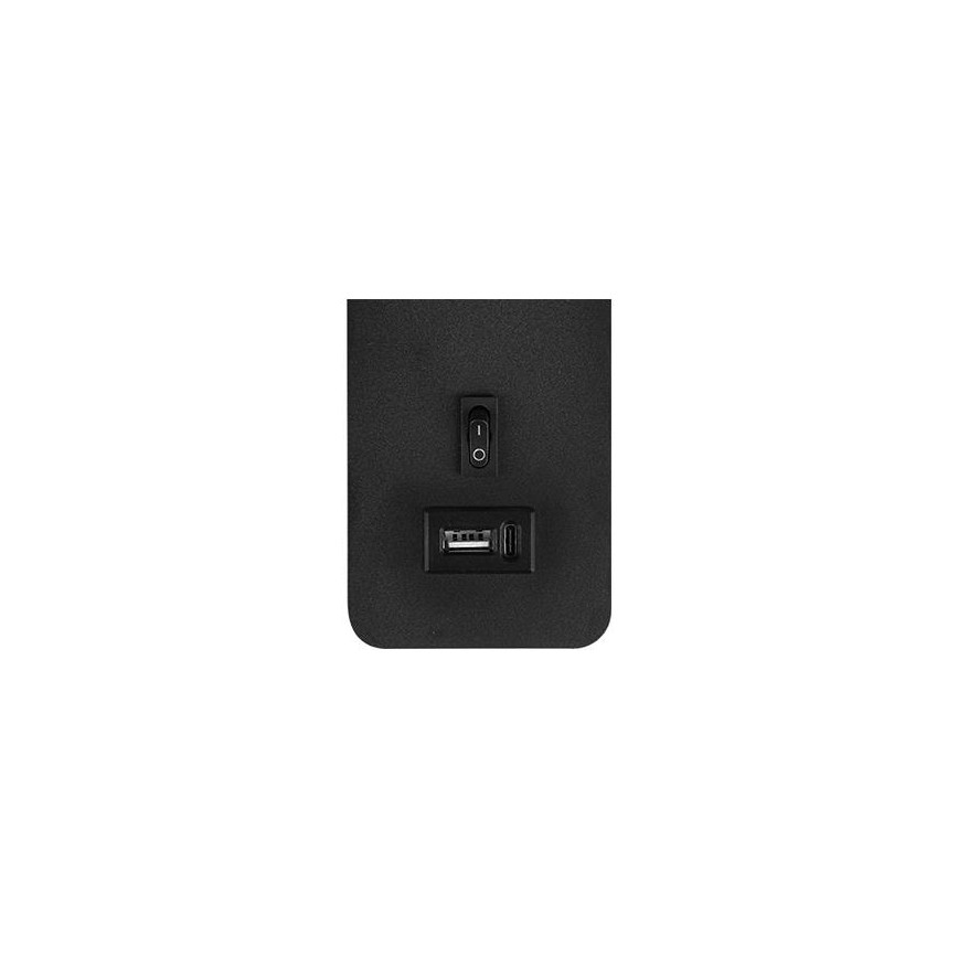 Sienas starmetis ar USB lādētāju 1xG9/35W/230V melna/zelta