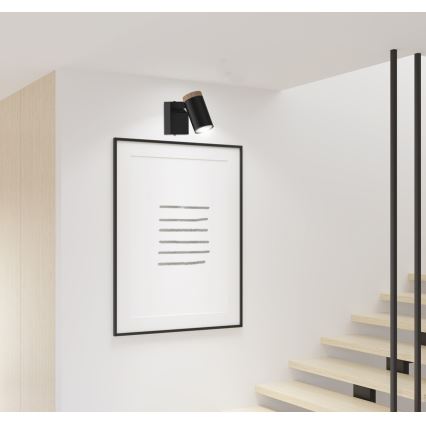 Sienas starmetis LAGOS 1xGU10/15W/230V melna/brūna