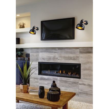 Sienas starmetis RENO 1xE27/40W/230V melns