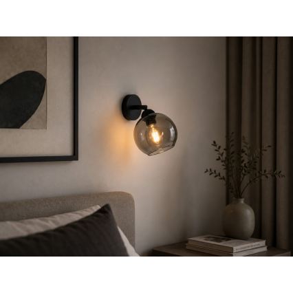 Sienas starmetis UNO 1xE27/60W/230V melns