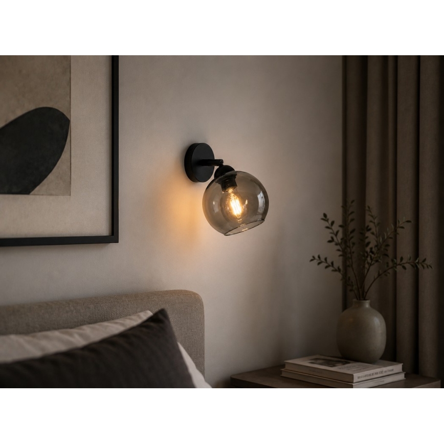 Sienas starmetis UNO 1xE27/60W/230V melns