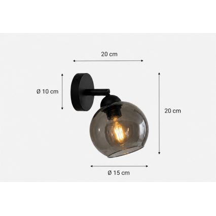 Sienas starmetis UNO 1xE27/60W/230V melns