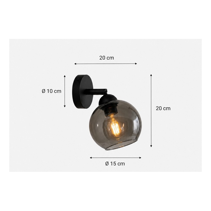 Sienas starmetis UNO 1xE27/60W/230V melns