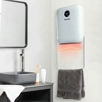 Sienas stiprināms sildītājs ar dvieļu pakaramo, 2000 W/230 V, IP22, balts + tālvadības pults