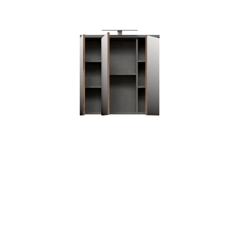 Sienas vannasistabas skapītis ar spoguli VENOM antracīts/brūns