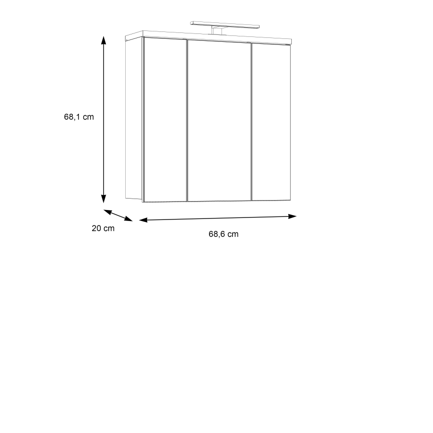 Sienas vannasistabas skapītis ar spoguli VENOM antracīts/brūns