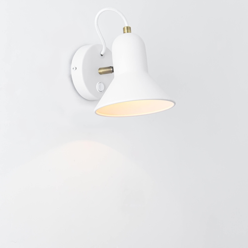 Sienas virziena gaismeklis ASTAMA 1xE27/40W/230V balts/misiņš