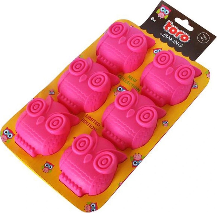 Silikona veidne mafiniem TORO — rozā