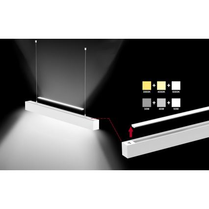 Sinclair - LED Griestu lampa LSM LED/40W/230V 3000K/4000K/5000K 120 cm, sudraba