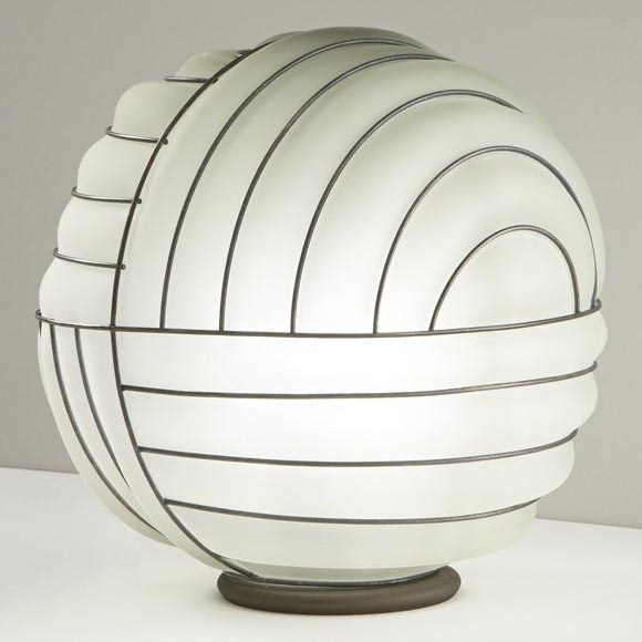 SIRU - Galda lampa CARTESIO 1xE27/60W/230V brūna/balta Venēcijas stikls