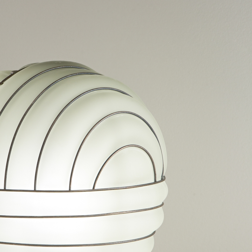 SIRU - Galda lampa CARTESIO 1xE27/60W/230V brūna/balta Venēcijas stikls