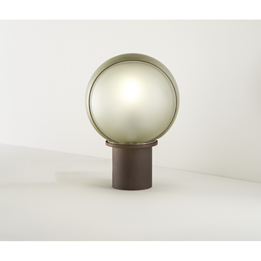 SIRU - Galda lampa FLORET 1xE14/40W/230V brūna/pelēka Venēcijas stikls