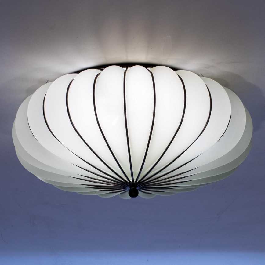 SIRU - Griestu lampa ACCADEMIA 3xE27/60W/230V balta/melna Venēcijas stikls