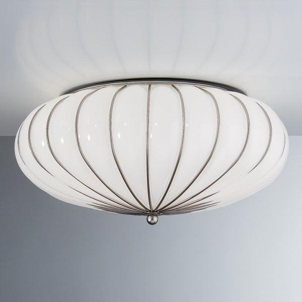 SIRU - Griestu lampa GIOVE 3xE27/60W/230V d. 48 cm matēts hroms/balta Venēcijas stikls