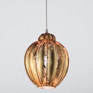 SIRU - Lustra ar auklu FOGLIA ORO 1xE27/60W/230V d. 25 cm zelta Venēcijas stikls/zelta