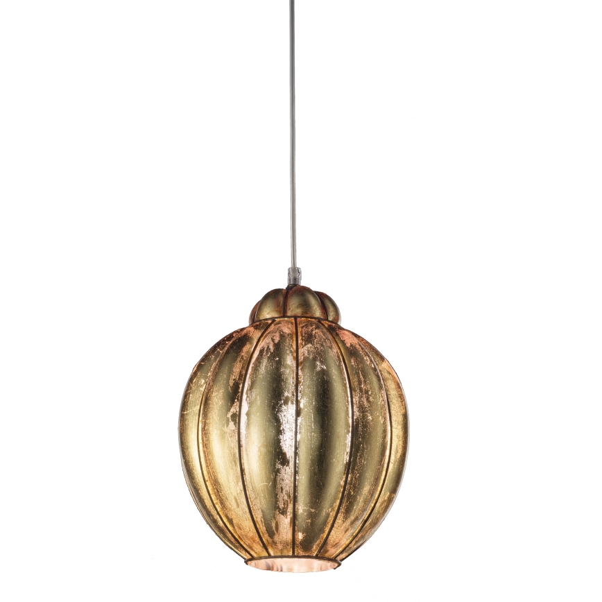 SIRU - Lustra ar auklu FOGLIA ORO 1xE27/60W/230V d. 25 cm zelta Venēcijas stikls/zelta