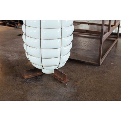 SIRU - Lustra ar auklu LANTERNA 1xE27/60W/230V d. 32 cm melna/balta Venēcijas stikls