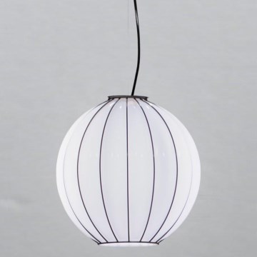 SIRU - Lustra ar auklu SFERA 1xE27/60W/230V d. 42 cm melna/balta Venēcijas stikls