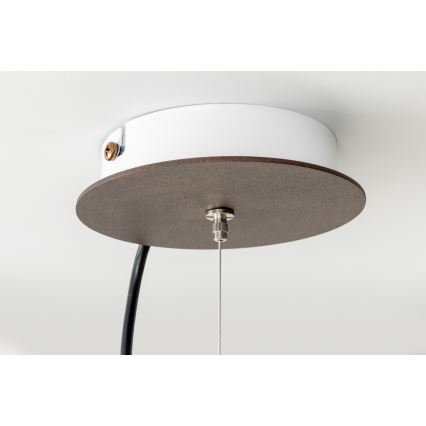 SIRU - Lustra ar auklu TERRA 1xE27/60W/230V melna/caurspīdīga Venēcijas stikls