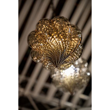 SIRU - Lustra ar ķēdi GOCCIA 1xE27/60W/230V d. 25 cm bēša/brūna Venēcijas stikls