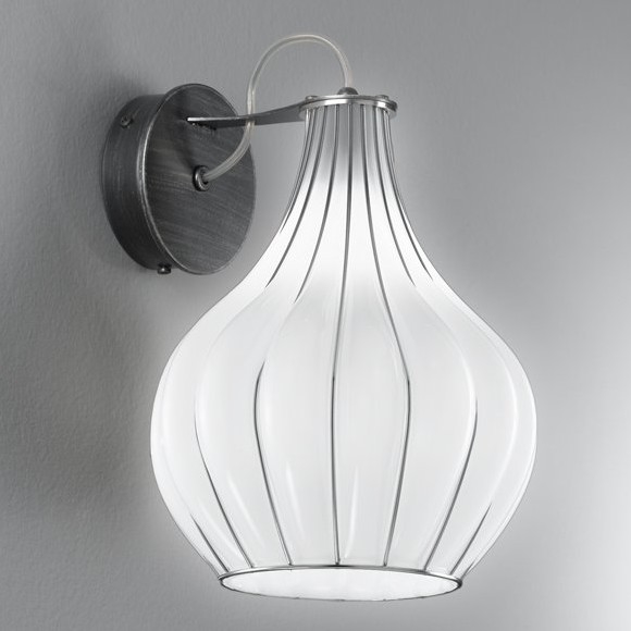 SIRU - Sienas lampa AURIGA 1xG9/30W/230V matēts hroms/balta Venēcijas stikls