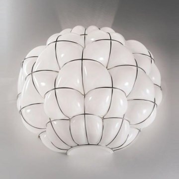 SIRU - Sienas lampa POUFF 1xE27/60W/230V spīdīgi hromēts/balta Venēcijas stikls