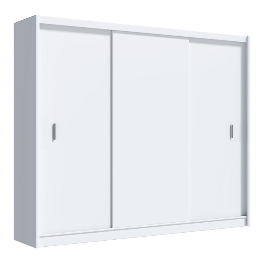 Skapis ar bīdāmām durvīm SAPHIRA 250x215 cm balts