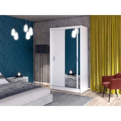 Skapis ar spoguli SABRINA 120x215 cm balts