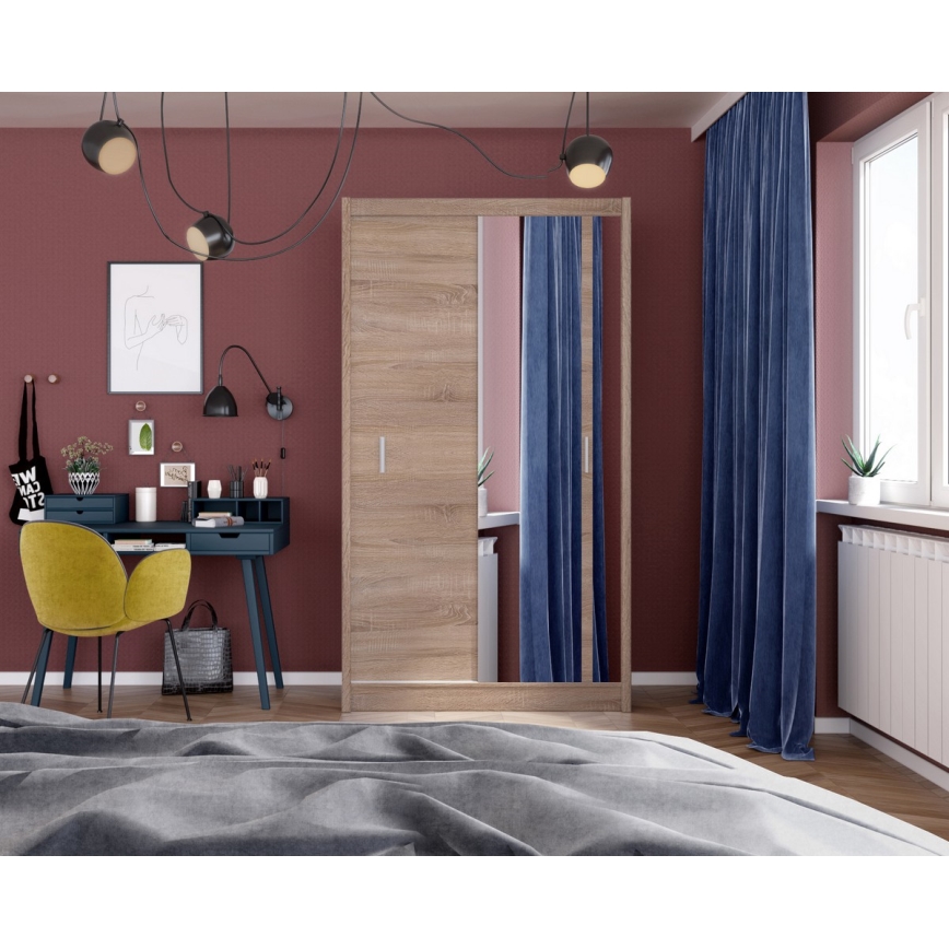 Skapis ar spoguli SABRINA 120x215 cm Sonoma ozols