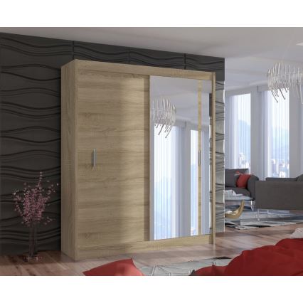 Skapis ar spoguli SABRINA 180x215 cm Sonoma ozols