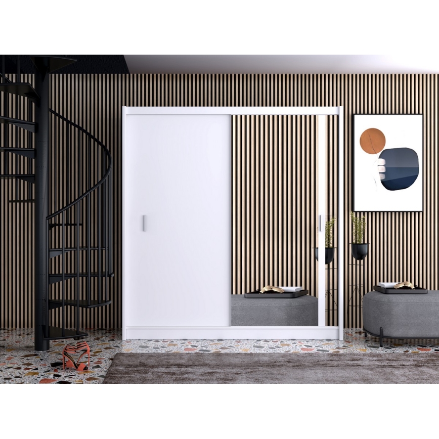 Skapis ar spoguli SABRINA 203x215 cm balts