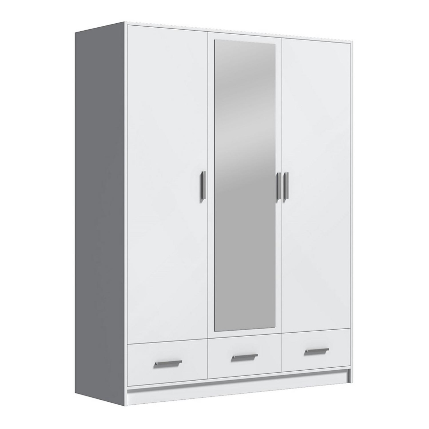 Skapis ar spoguli SANNA 150x215 cm balts