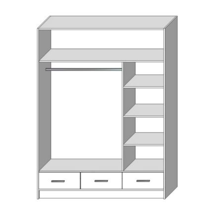 Skapis ar spoguli SANNA 150x215 cm sonomas ozols