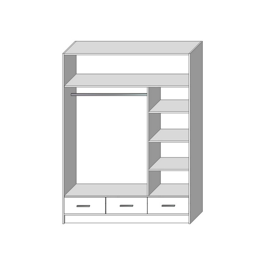 Skapis ar spoguli SANNA 150x215 cm sonomas ozols