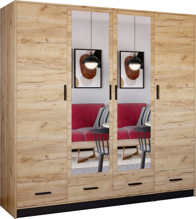 Skapis ar spoguli SANNA 200x215 cm ozola craft