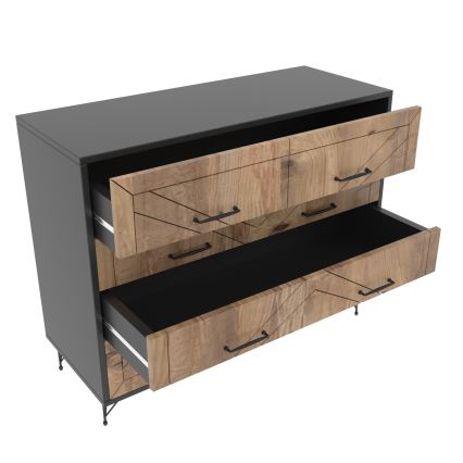 Skapis COMFORT 100x80 cm brūns/melns