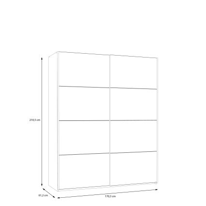 Skapis KARO 170x210 cm pelēks/zaļš