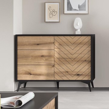 Skapītis DIAMOND 77x104 cm melna/ozols evoke