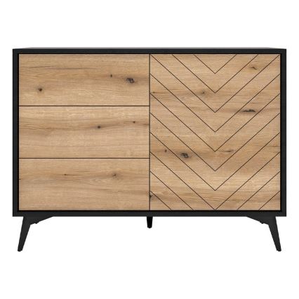 Skapītis DIAMOND 77x104 cm melna/ozols evoke