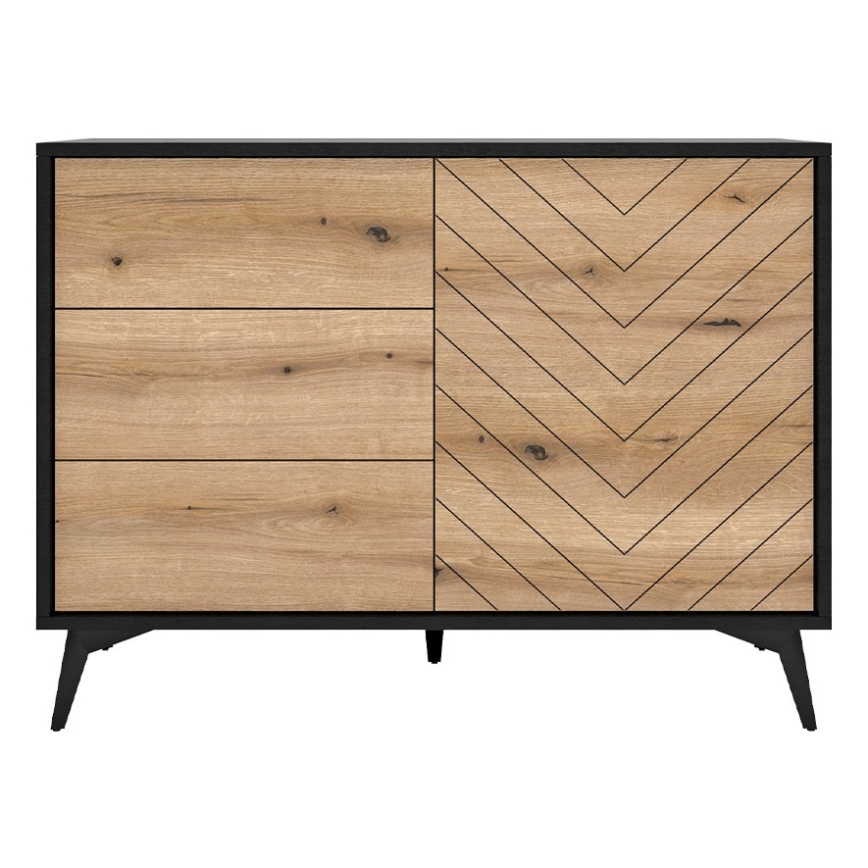 Skapītis DIAMOND 77x104 cm melna/ozols evoke