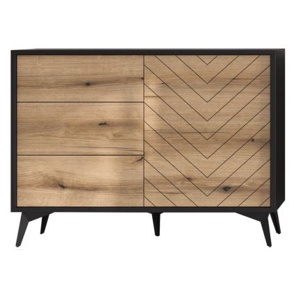 Skapītis DIAMOND 77x104 cm melna/ozols evoke
