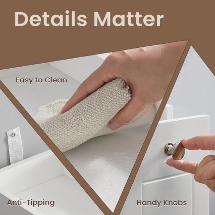 Skapītis ZURI, balts