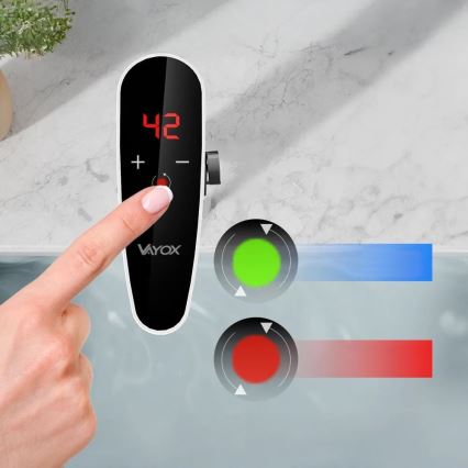 Skārienvadāms caurplūdes ūdens sildītājs ar sensoru un LED ekrāns 3000W/230V IPX4 balta