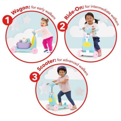 Skip Hop - Skrejritenis 3in1 ZOO vienradzis 3xAAA