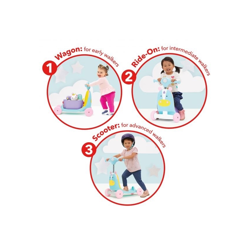 Skip Hop - Skrejritenis 3in1 ZOO vienradzis 3xAAA