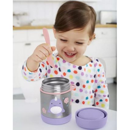 Skip Hop - Termo pārtikas trauks ar karoti/dakšiņu ZOO 325 ml, narvalis