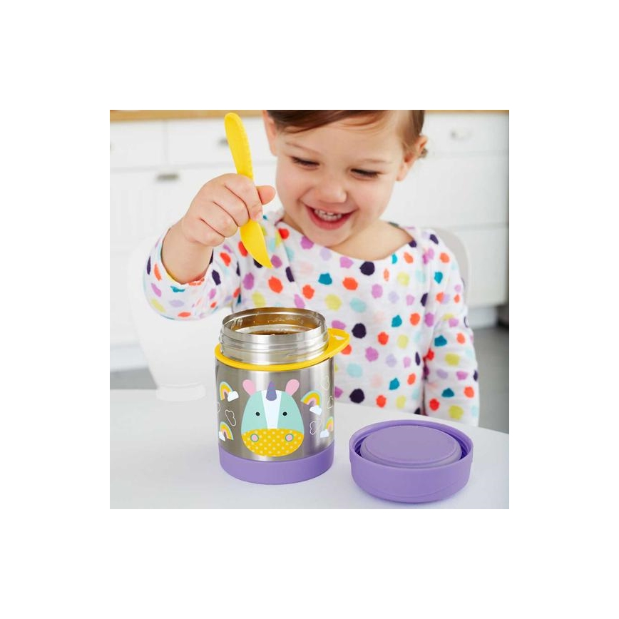 Skip Hop - Termo pārtikas trauks ar karoti/dakšiņu ZOO 325 ml, vienradzis