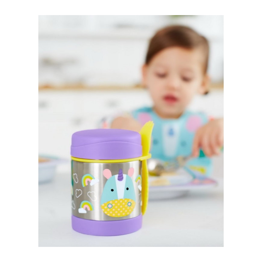 Skip Hop - Termo pārtikas trauks ar karoti/dakšiņu ZOO 325 ml, vienradzis