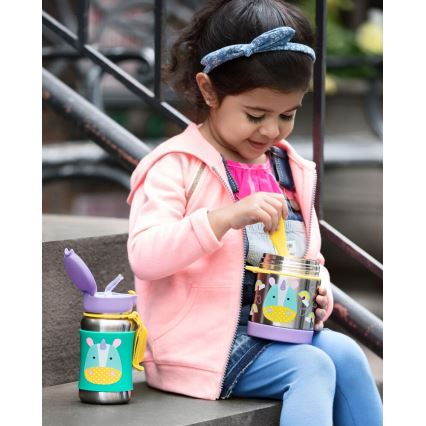 Skip Hop - Termo pārtikas trauks ar karoti/dakšiņu ZOO 325 ml, vienradzis